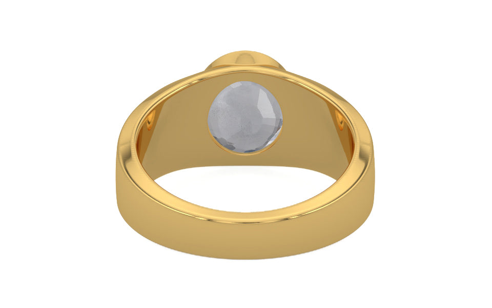 Gold Ceylon White Sapphire Ring Fine Quality (R10)