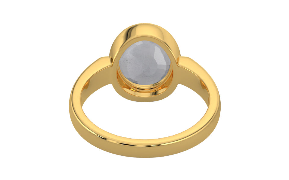 Gold Ceylon White Sapphire Ring Fine Quality (R6)