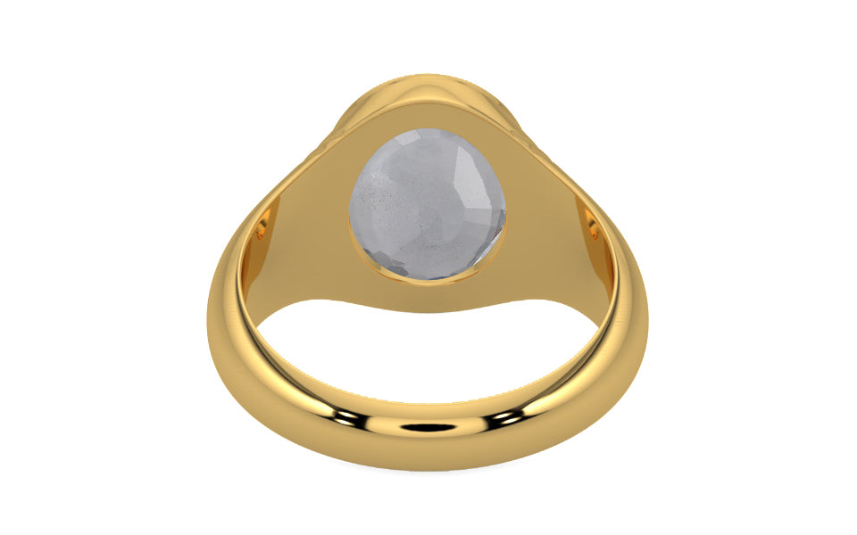 Gold Ceylon White Sapphire Ring Fine Quality (R7)