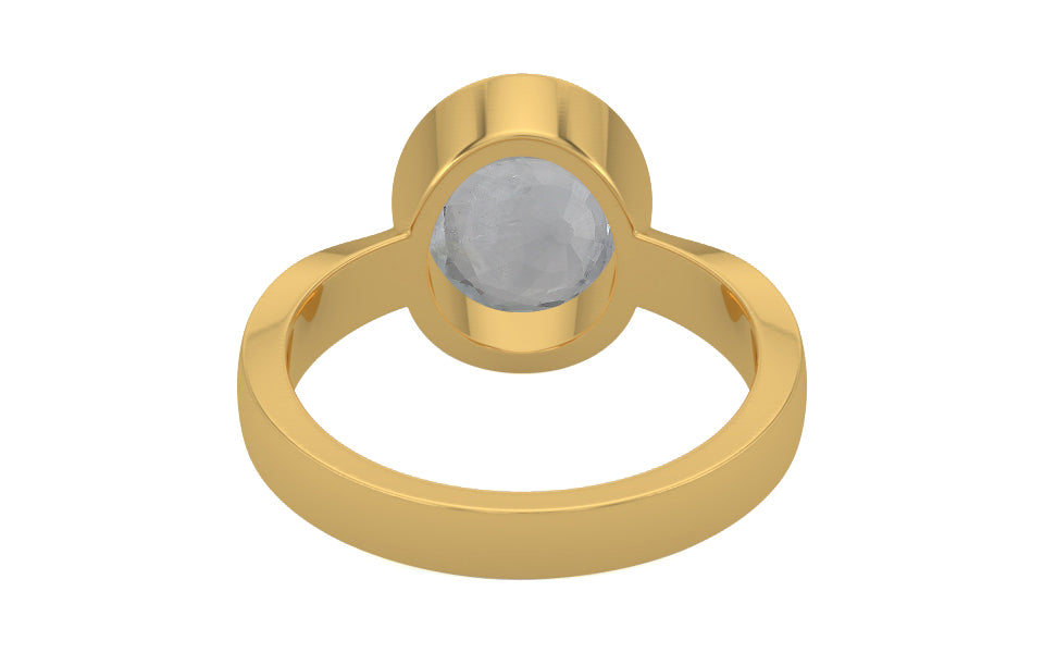 Gold Ceylon White Sapphire Ring Fine Quality (R9)