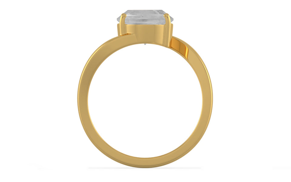 Gold Ceylon White Sapphire Ring Limited Quality (R2)