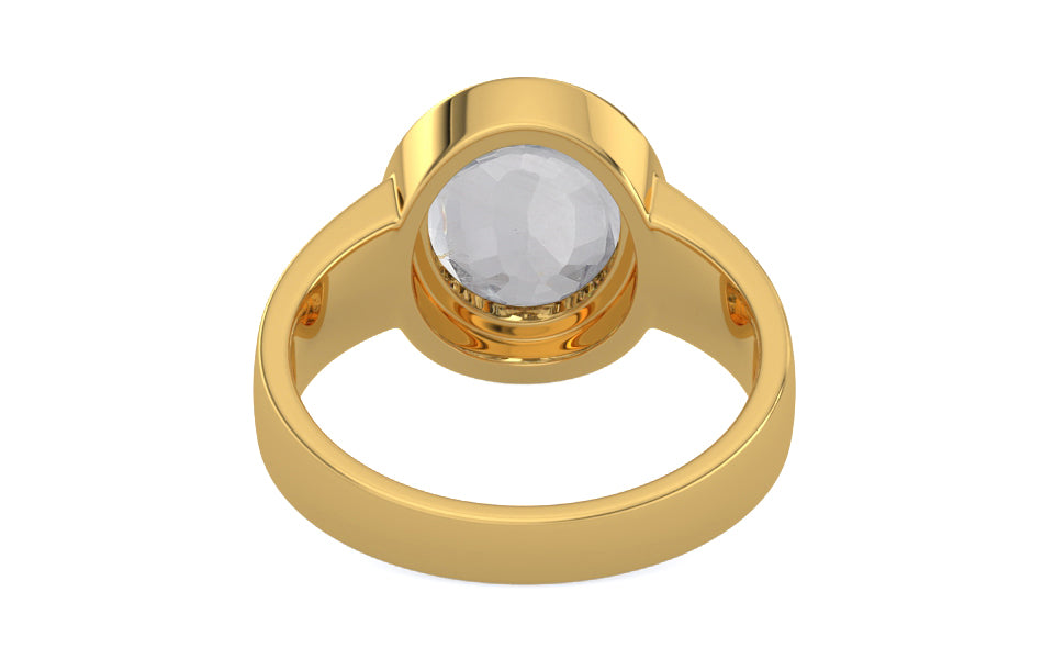 Gold Ceylon White Sapphire Ring Limited Quality (R3)