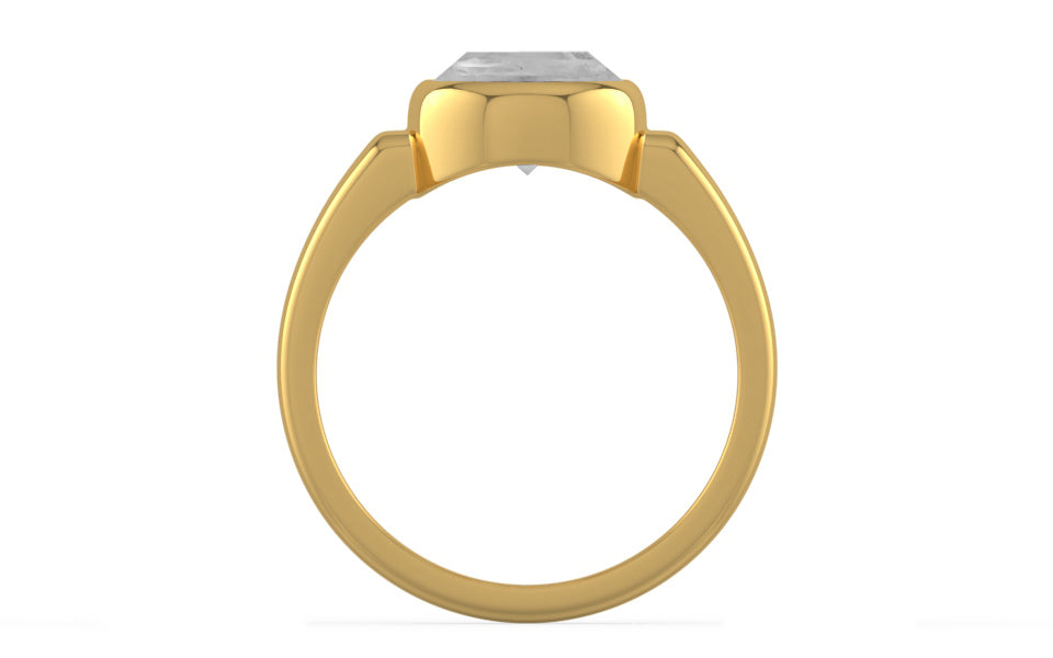 Gold Ceylon White Sapphire Ring Limited Quality (R6)