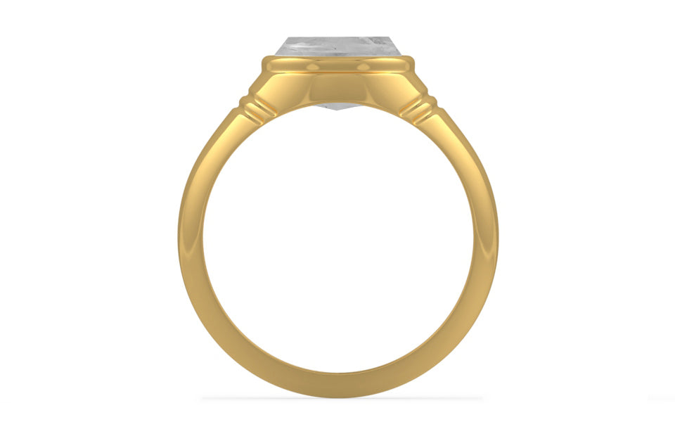Gold Ceylon White Sapphire Ring Limited Quality (R7)