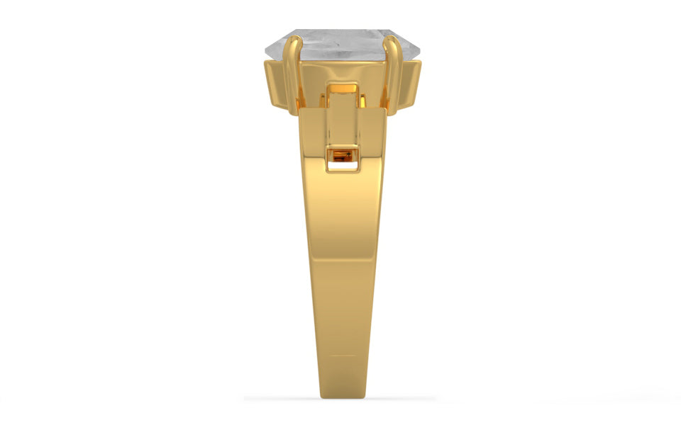Gold Ceylon White Sapphire Ring Limited Quality (R8)