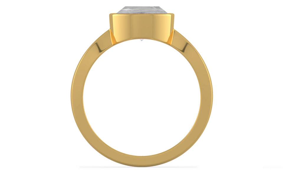 Gold Ceylon White Sapphire Ring Limited Quality (R9)