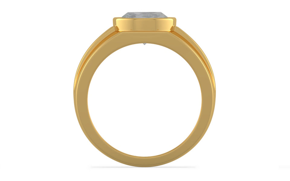 Gold Ceylon White Sapphire Ring Prime Quality (R1)