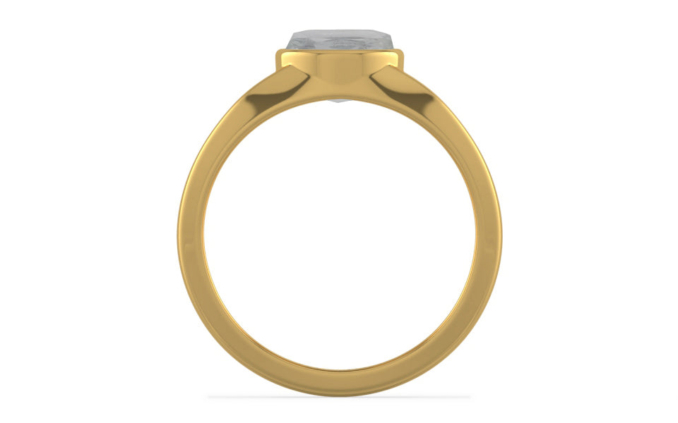 Gold Ceylon White Sapphire Ring Prime Quality (R10)