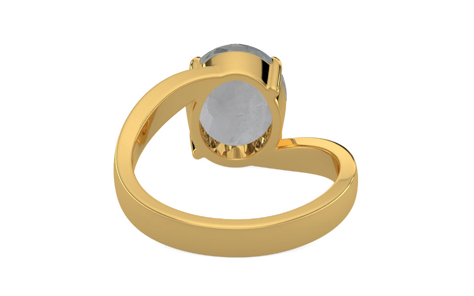 Gold Ceylon White Sapphire Ring Prime Quality (R2)