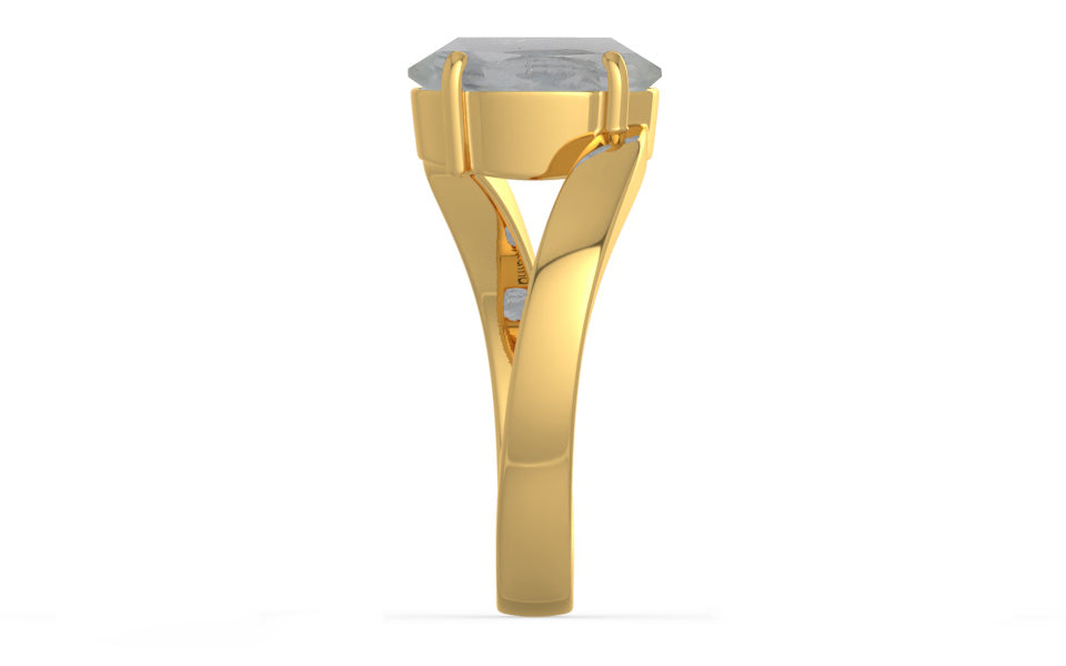 Gold Ceylon White Sapphire Ring Prime Quality (R2)