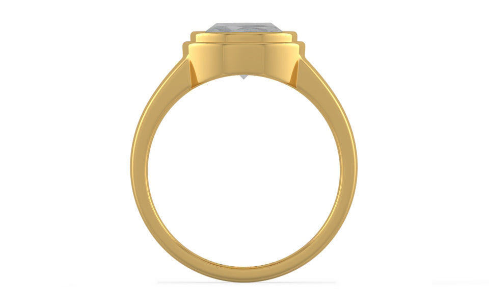 Gold Ceylon White Sapphire Ring Prime Quality (R3)