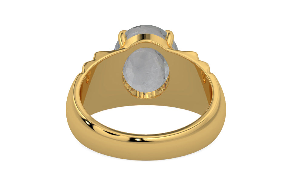 Gold Ceylon White Sapphire Ring Prime Quality (R4)
