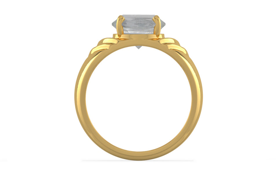 Gold Ceylon White Sapphire Ring Prime Quality (R4)