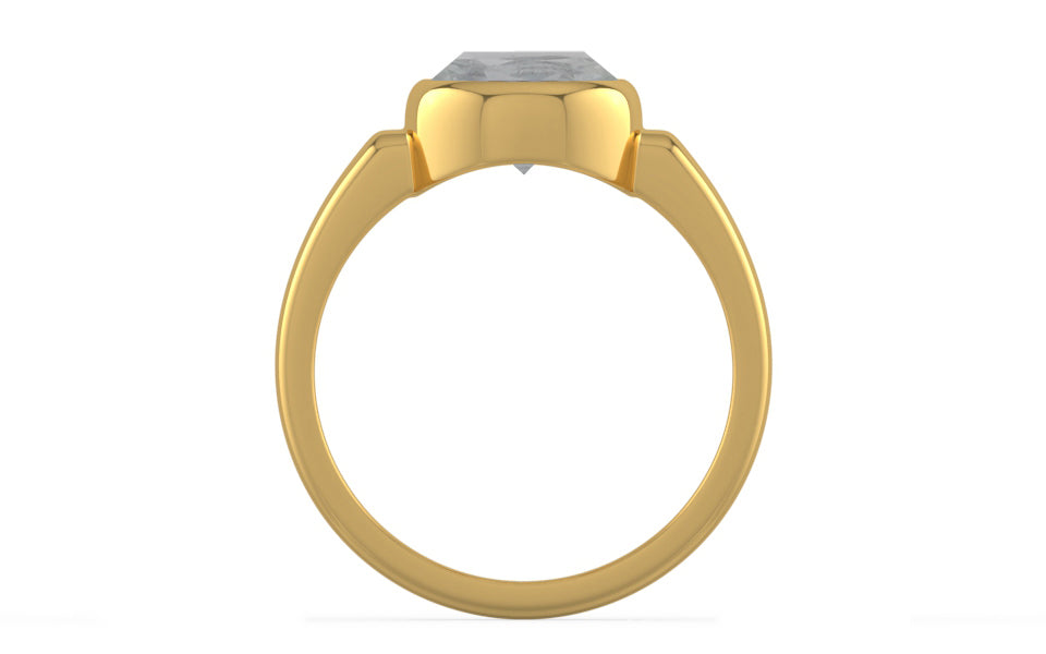 Gold Ceylon White Sapphire Ring Prime Quality (R6)