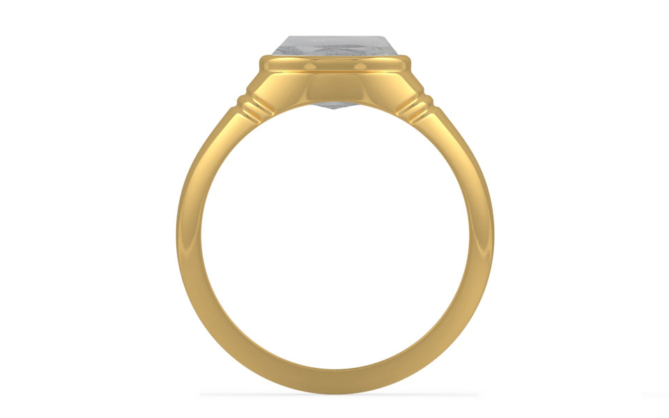 Gold Ceylon White Sapphire Ring Prime Quality (R7)