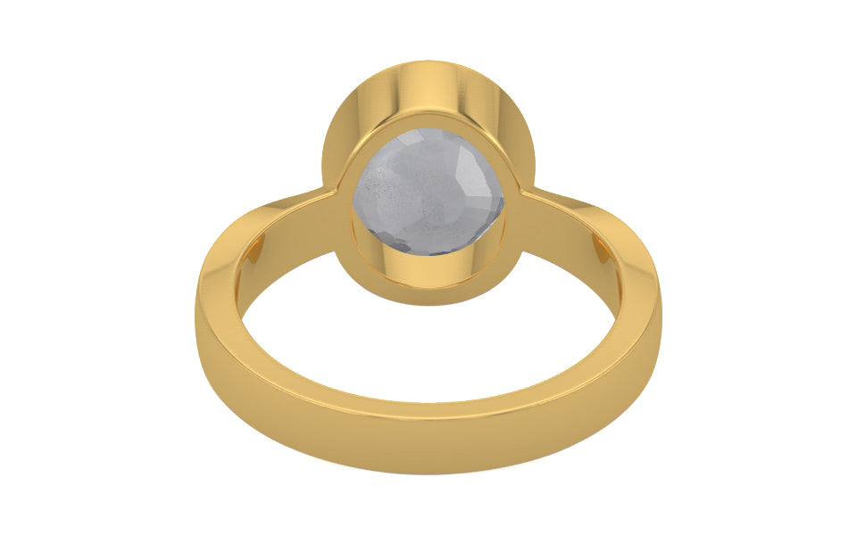 Gold Ceylon White Sapphire Ring Prime Quality (R9)