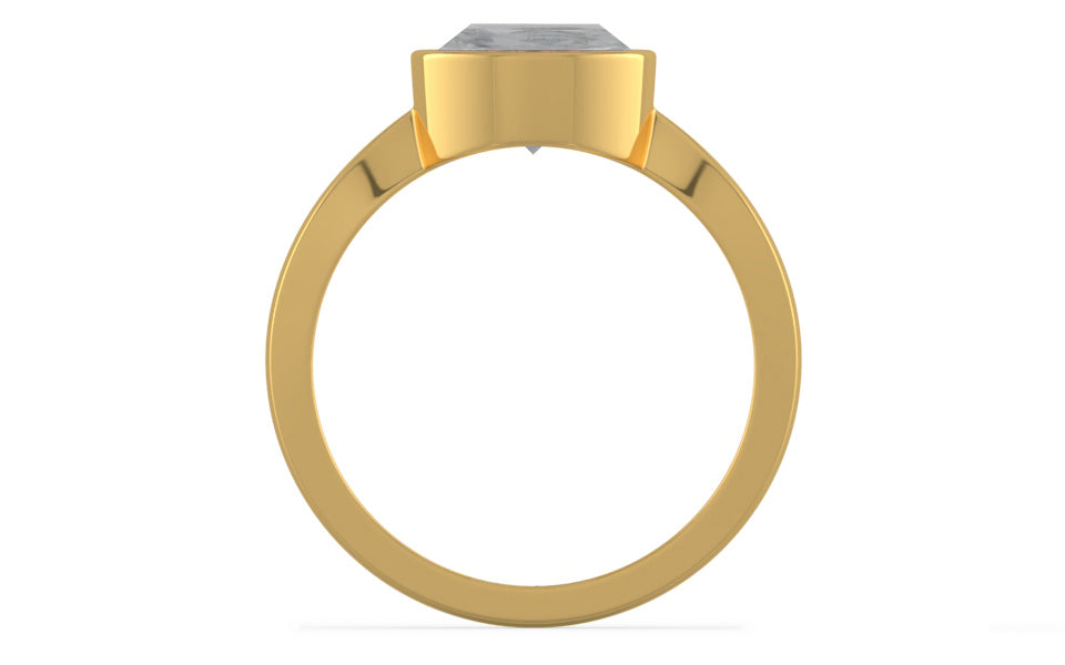 Gold Ceylon White Sapphire Ring Prime Quality (R9)