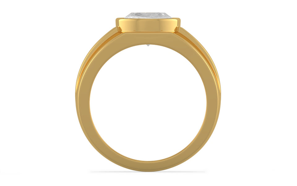 Gold Ceylon White Sapphire Ring Rare Quality (R1)