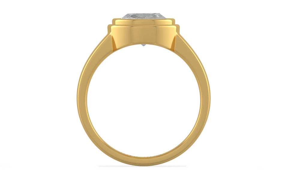Gold Ceylon White Sapphire Ring Rare Quality (R3)