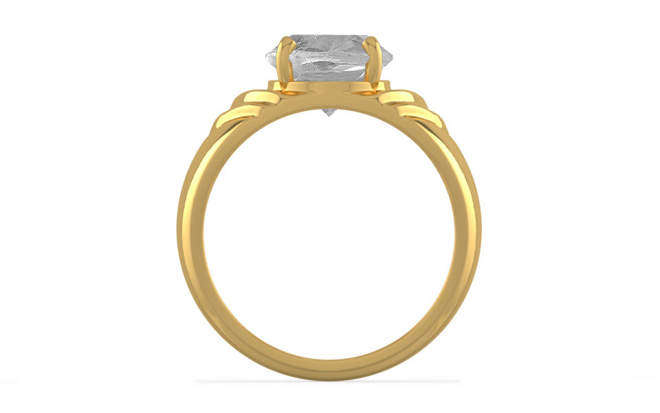 Gold Ceylon White Sapphire Ring Rare Quality (R4)