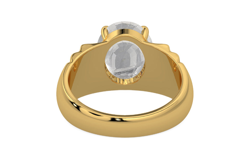 Gold Ceylon White Sapphire Ring Rare Quality (R4)