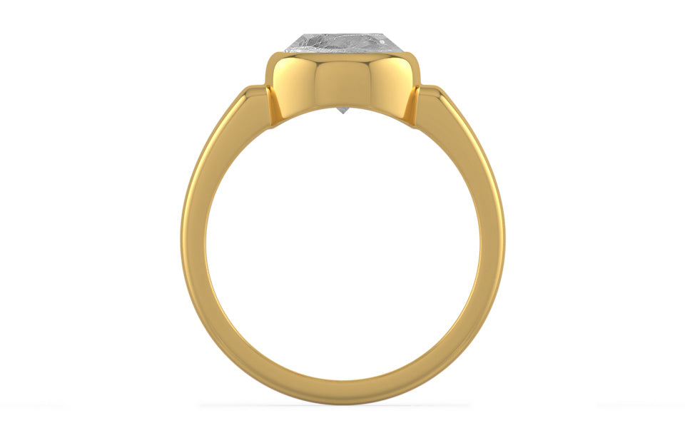 Gold Ceylon White Sapphire Ring Rare Quality (R6)
