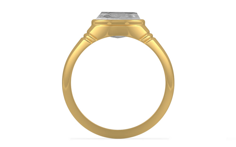 Gold Ceylon White Sapphire Ring Rare Quality (R7)