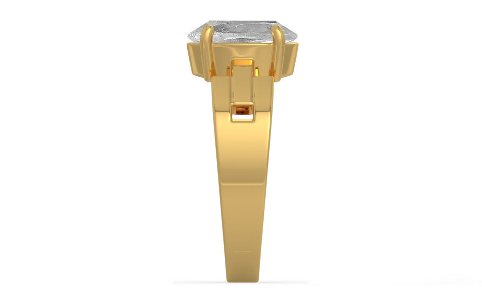 Gold Ceylon White Sapphire Ring Rare Quality (R8)