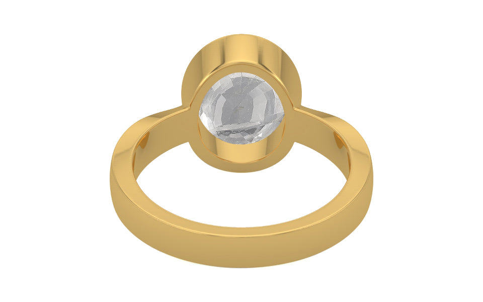 Gold Ceylon White Sapphire Ring Rare Quality (R9)