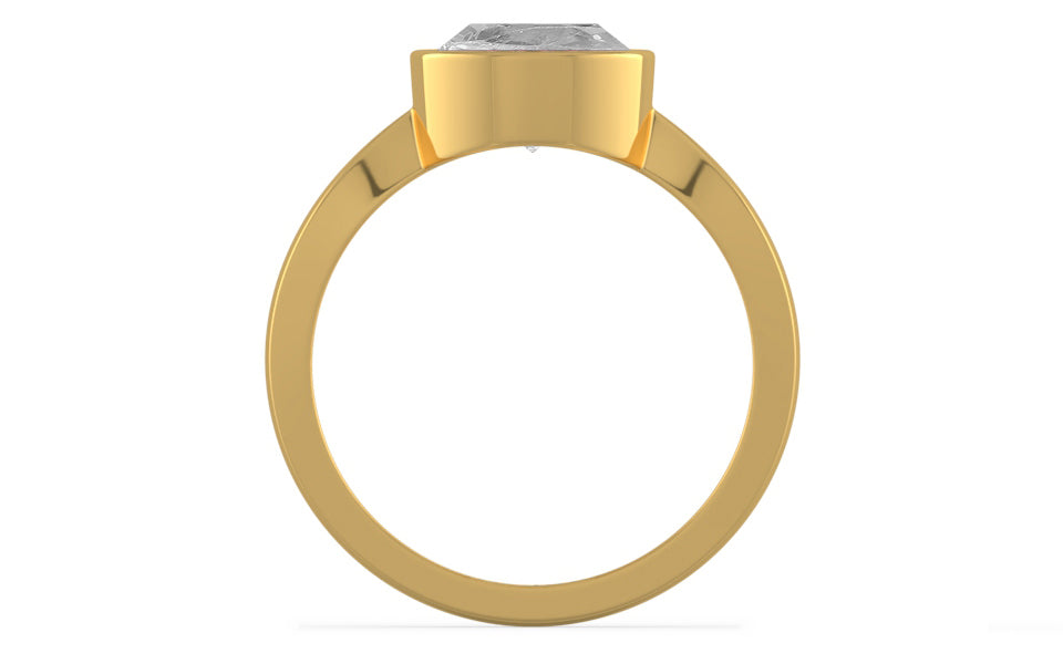 Gold Ceylon White Sapphire Ring Rare Quality (R9)