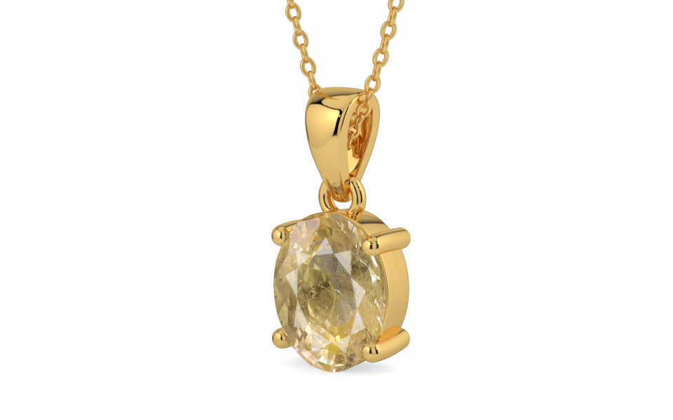 Gold Ceylon Yellow Sapphire Pendant Fine Quality (P10)