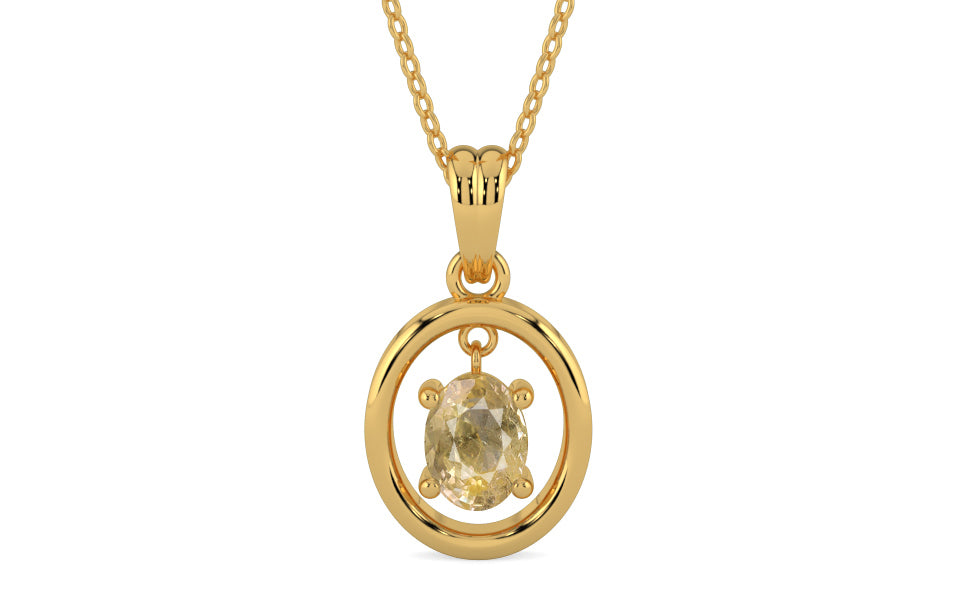 Gold Ceylon Yellow Sapphire Pendant Fine Quality (P2)