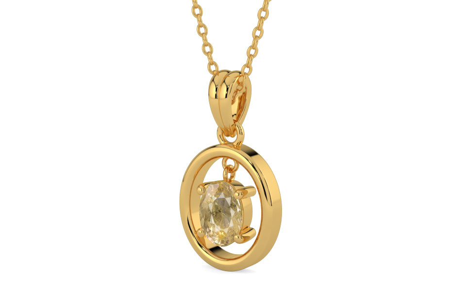 Gold Ceylon Yellow Sapphire Pendant Fine Quality (P2)