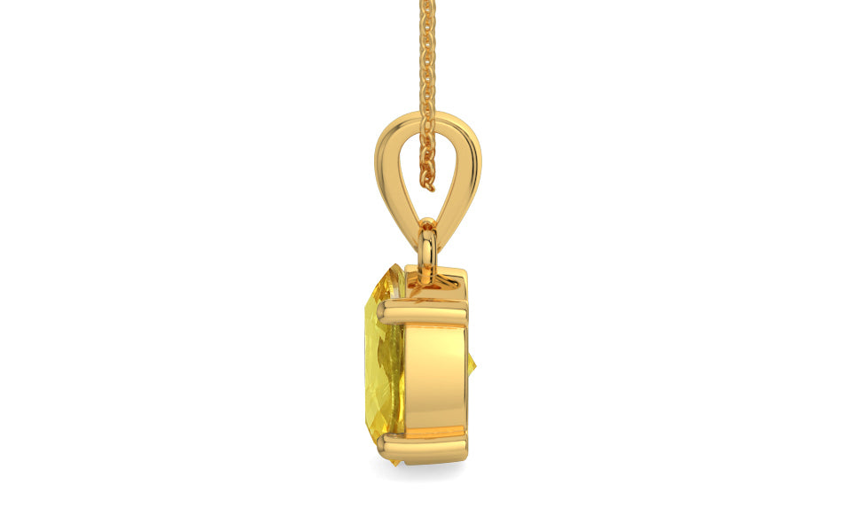 Gold Ceylon Yellow Sapphire Pendant Limited Quality (P10)