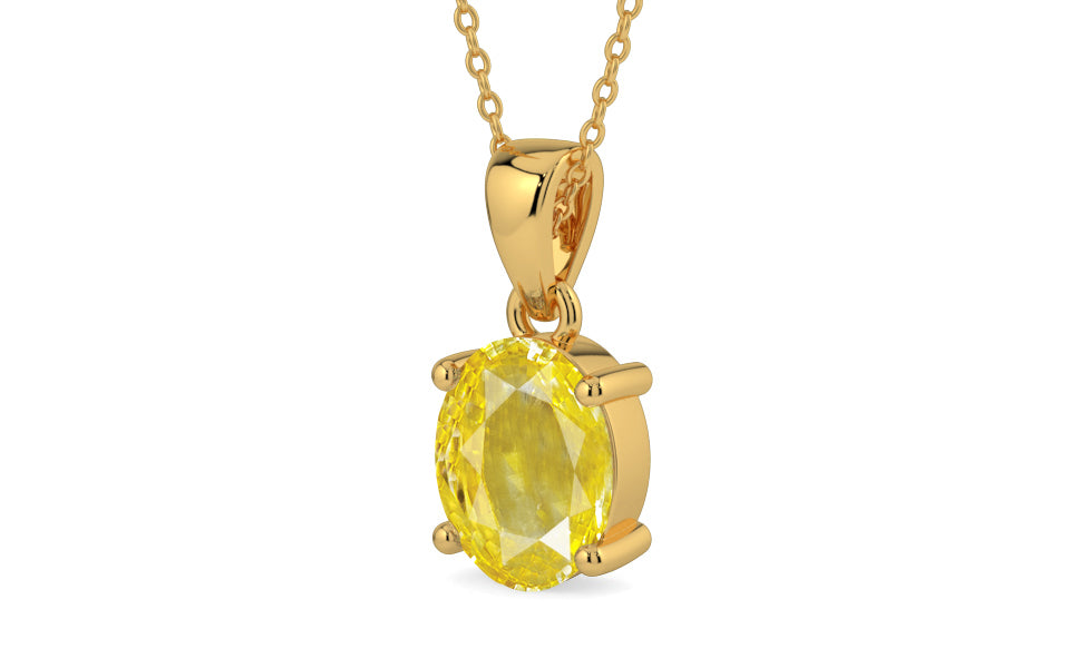 Gold Ceylon Yellow Sapphire Pendant Limited Quality (P10)