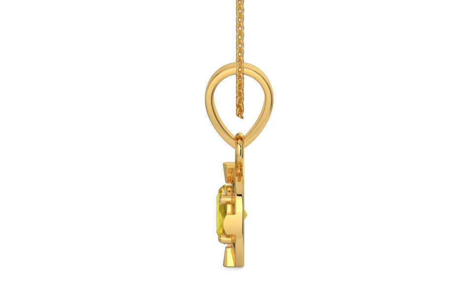 Gold Ceylon Yellow Sapphire Pendant Limited Quality (P11)