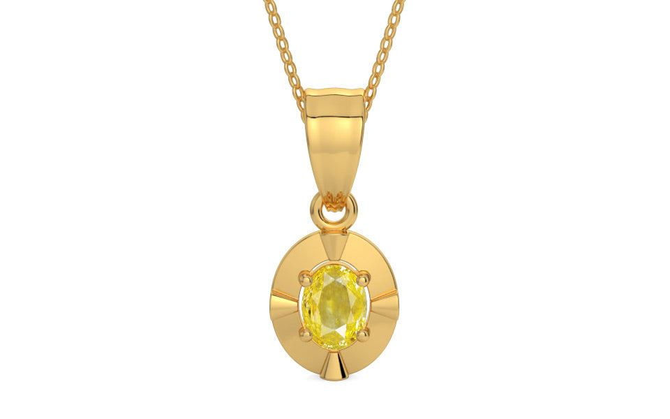 Gold Ceylon Yellow Sapphire Pendant Limited Quality (P11)