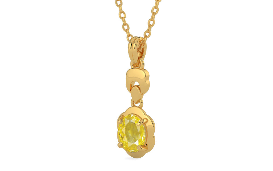 Gold Ceylon Yellow Sapphire Pendant Limited Quality (P6)