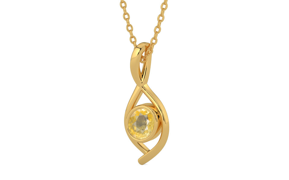 Gold Ceylon Yellow Sapphire Pendant Prime Prime Quality (P1)