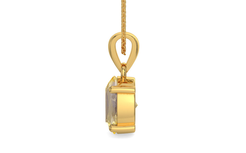 Gold Ceylon Yellow Sapphire Pendant Prime Quality (P10)