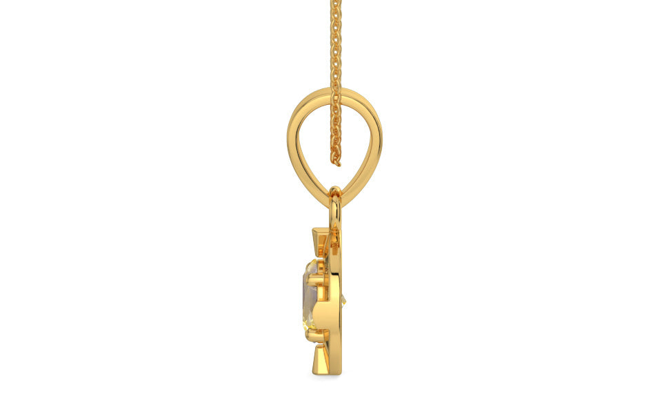 Gold Ceylon Yellow Sapphire Pendant Prime Quality (P11)