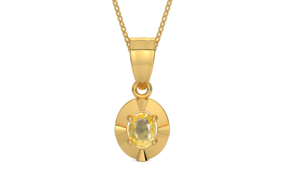 Gold Ceylon Yellow Sapphire Pendant Prime Quality (P11)