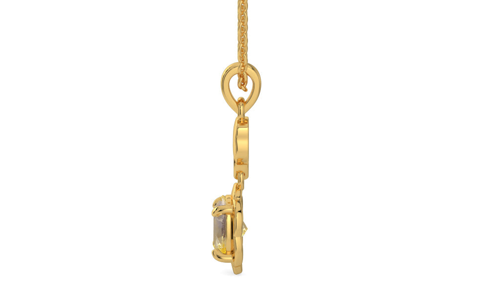 Gold Ceylon Yellow Sapphire Pendant Prime Quality (P6)