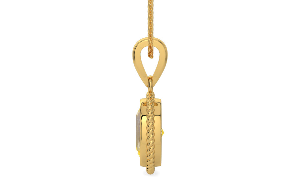Gold Ceylon Yellow Sapphire Pendant Prime Quality (P7)
