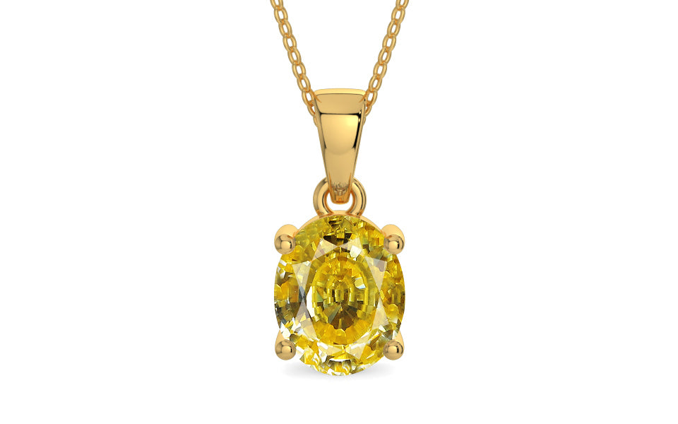 Gold Ceylon Yellow Sapphire Pendant Rare Quality (P10)