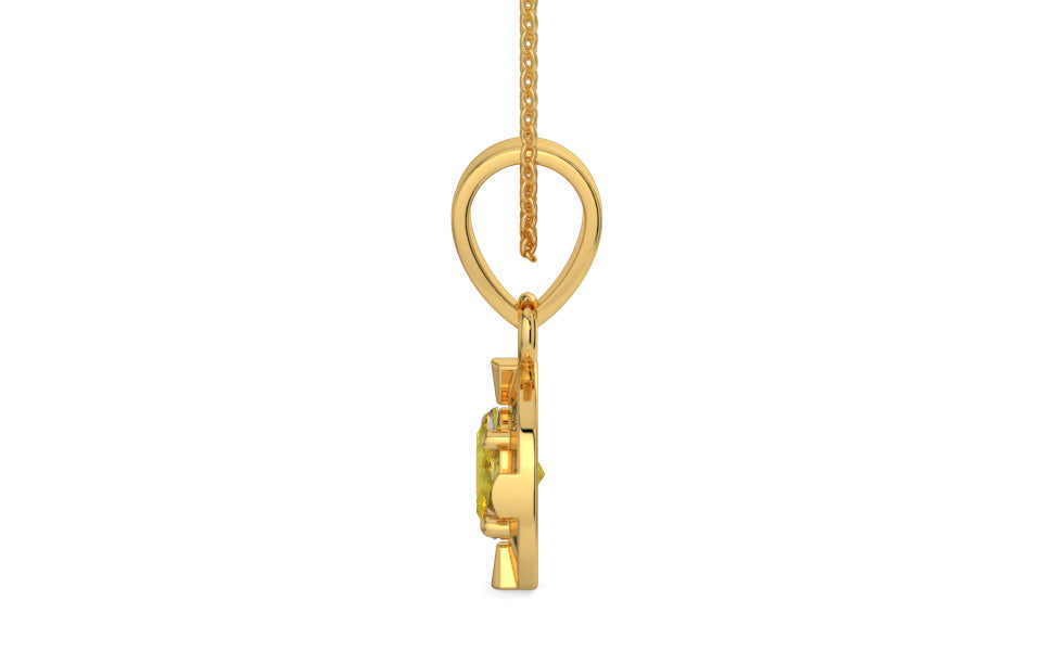 Gold Ceylon Yellow Sapphire Pendant Rare Quality (P11)