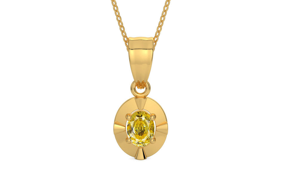 Gold Ceylon Yellow Sapphire Pendant Rare Quality (P11)