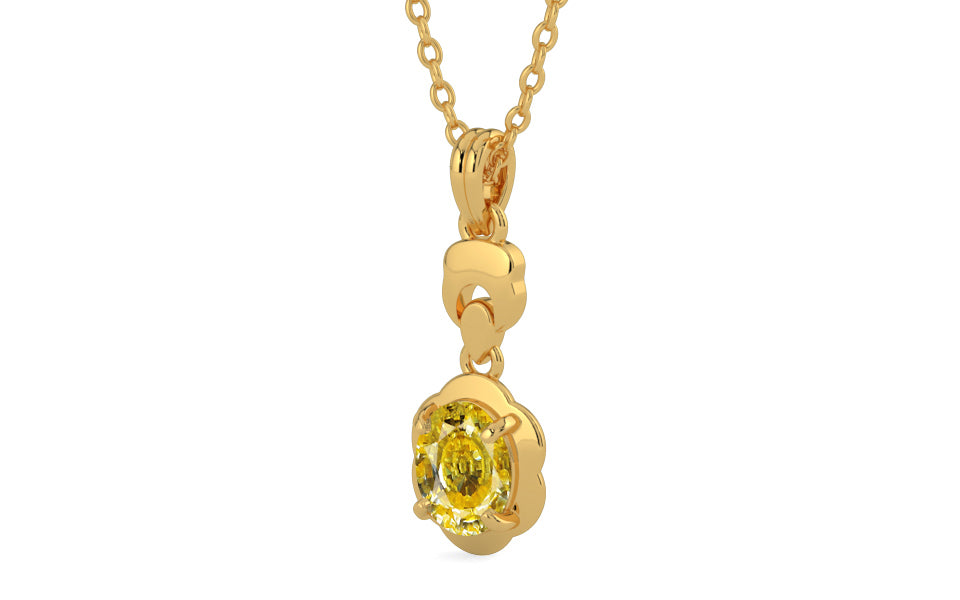 Gold Ceylon Yellow Sapphire Pendant Rare Quality (P6)