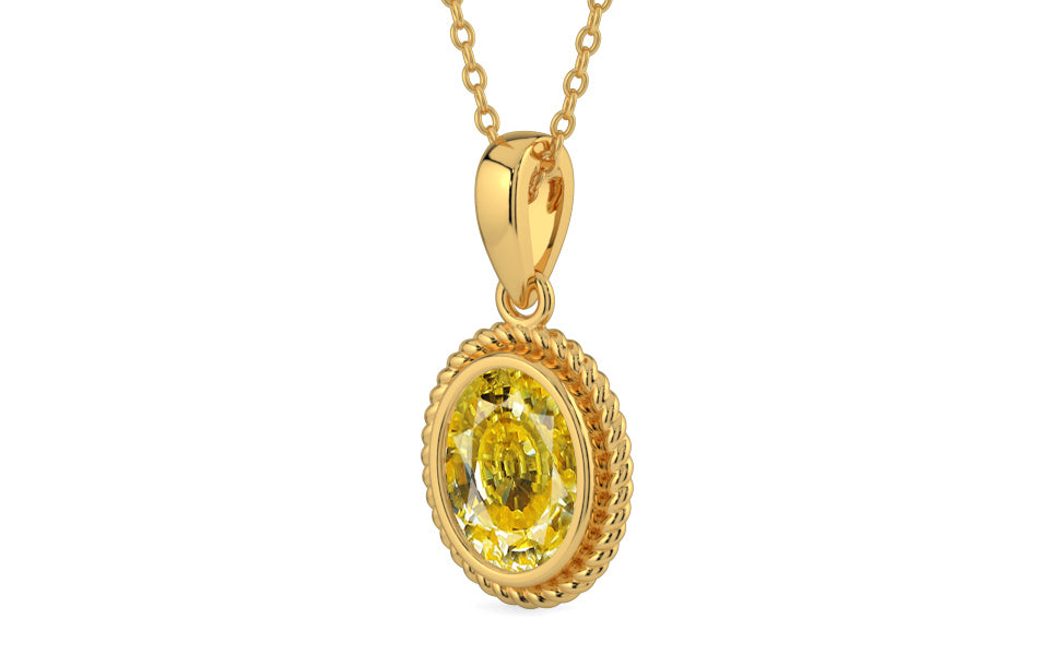 Gold Ceylon Yellow Sapphire Pendant Rare Quality (P7)
