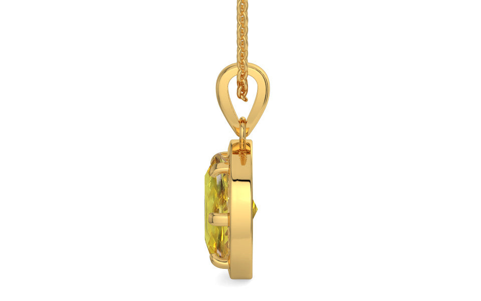 Gold Ceylon Yellow Sapphire Pendant Rare Quality (P8)